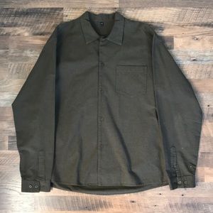 Muji Men’s olive long sleeve cotton shirt